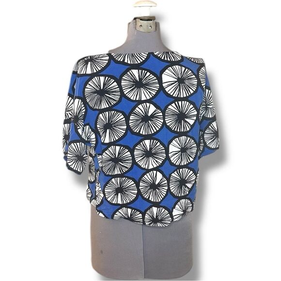 Marimekko x Target Appelsiini Boxy Crop Top – Blue Print, Size XS - Picture 4 of 5